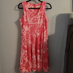 Pink Floral A-Line Dress